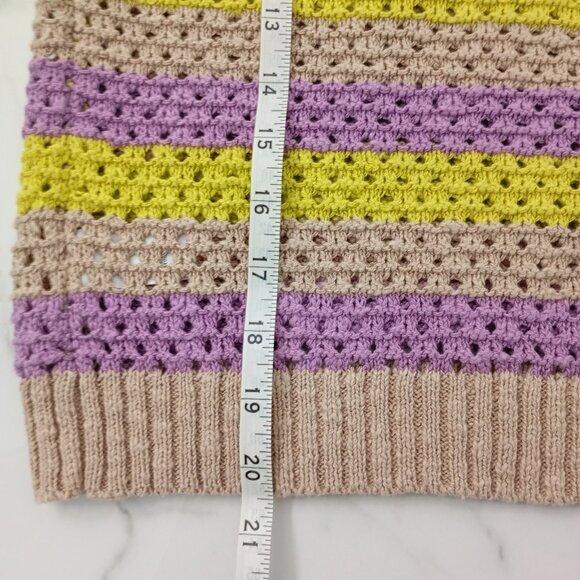 Lulus Striped Crochet Knit Sleeveless Sweater Top Size L Womens - Picture 8 of 8